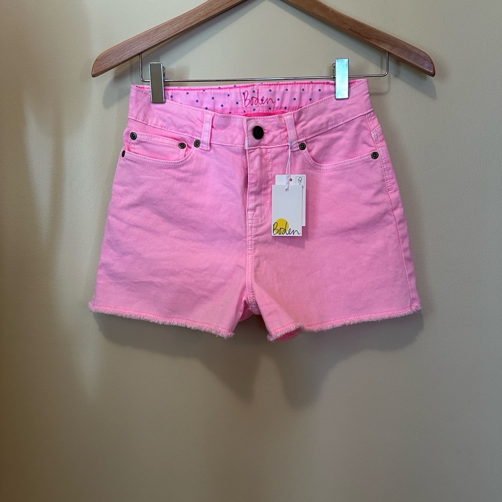 Boden Vibrant Pink Jean Shorts -Girls